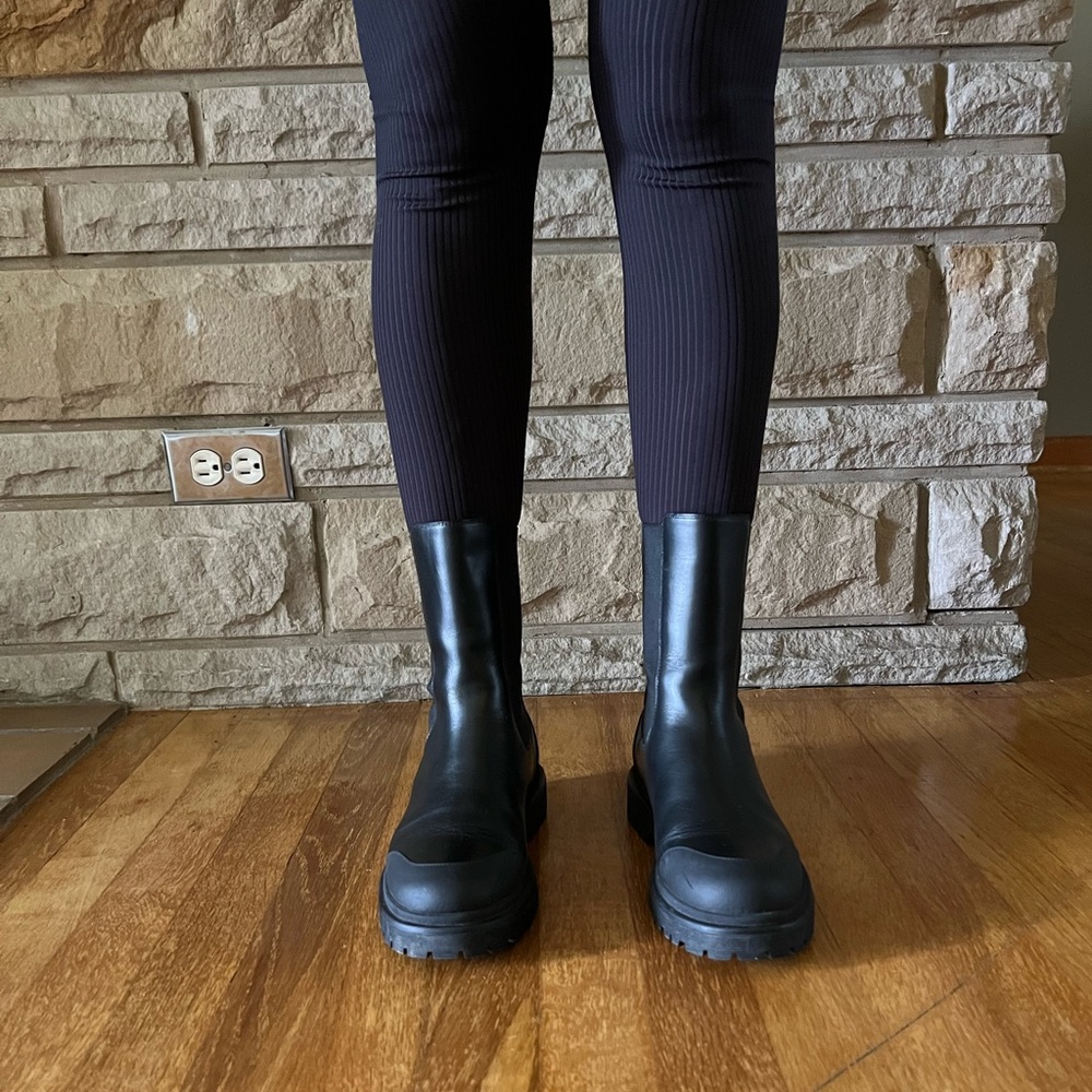 Leather booties.Wore couple of times